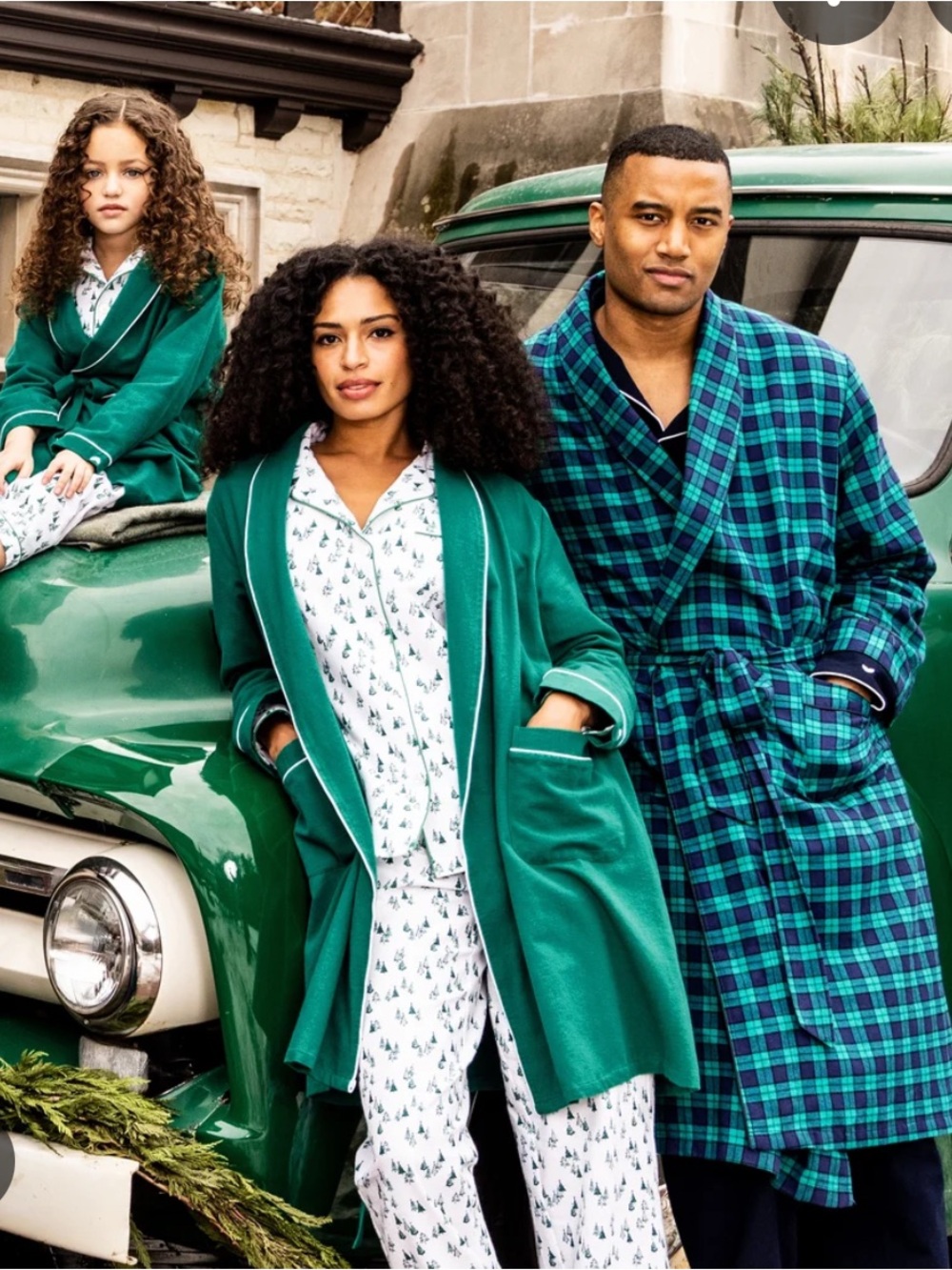 Women’s Green plaid Robe — Elegant Emerald Lounge Wrap